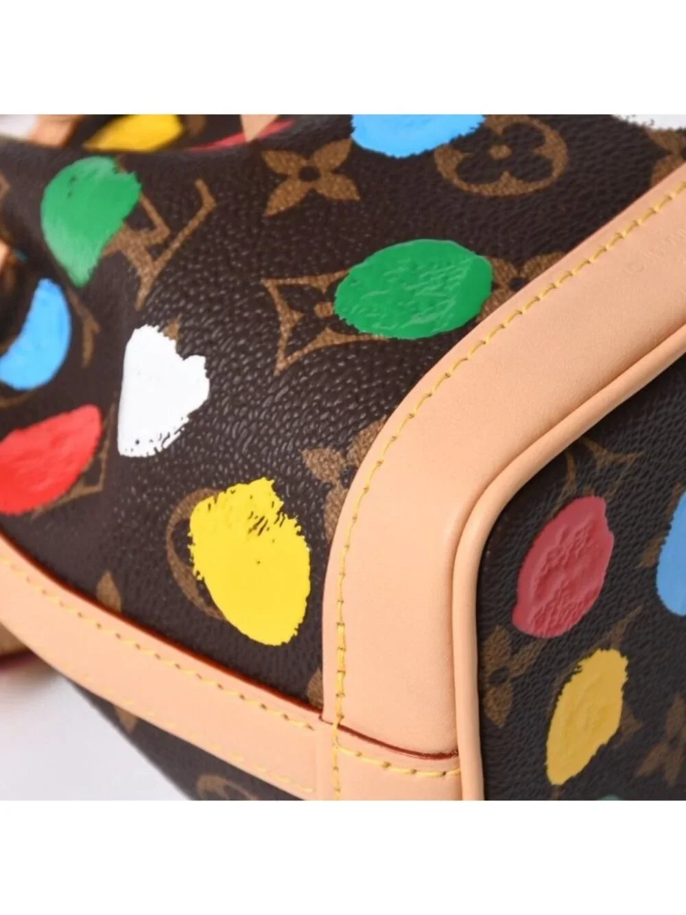 Louis Vuitton Yayoi Kusama Collaboration Shoulder Bag Monogram Nano Noe Brown